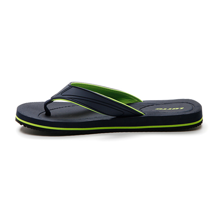 Men Lotto Paros Flip Slippers Black | 45289-GBTZ