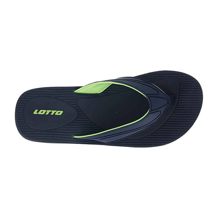 Men Lotto Paros Flip Slippers Black | 45289-GBTZ