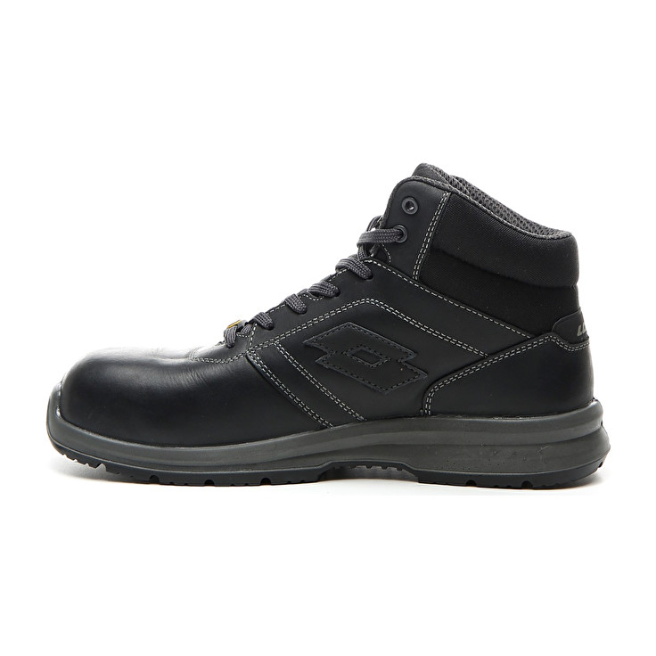 Men Lotto Race 400 Mid Esd S3 Ch Safety Shoes Black | 61378-DIVP