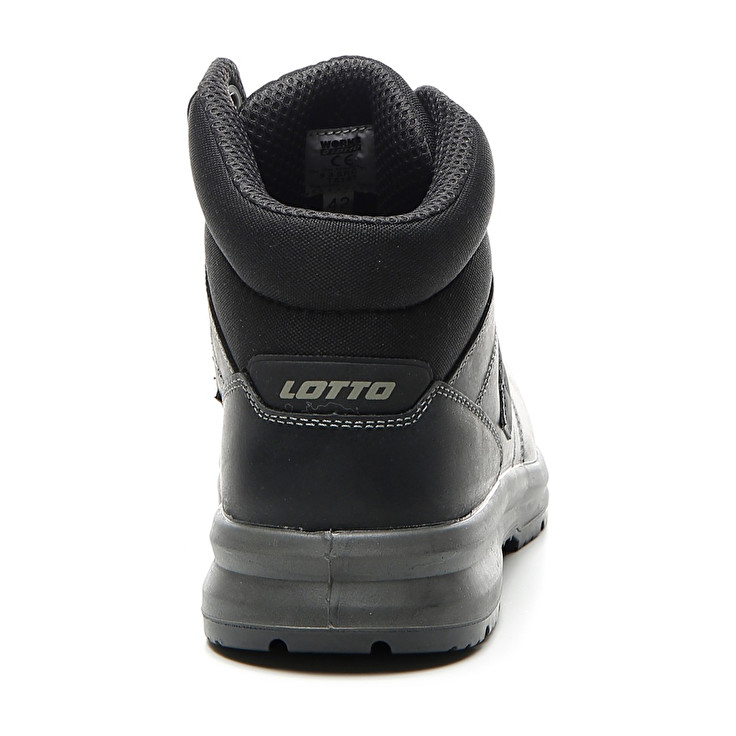 Men Lotto Race 400 Mid Esd S3 Ch Safety Shoes Black | 61378-DIVP