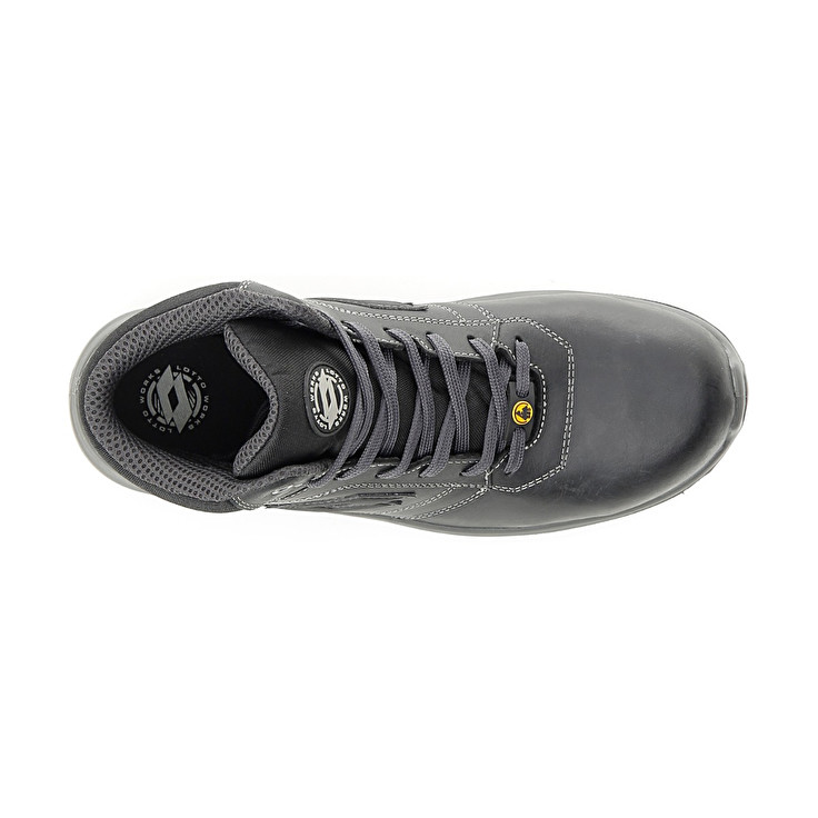 Men Lotto Race 400 Mid Esd S3 Ch Safety Shoes Black | 61378-DIVP
