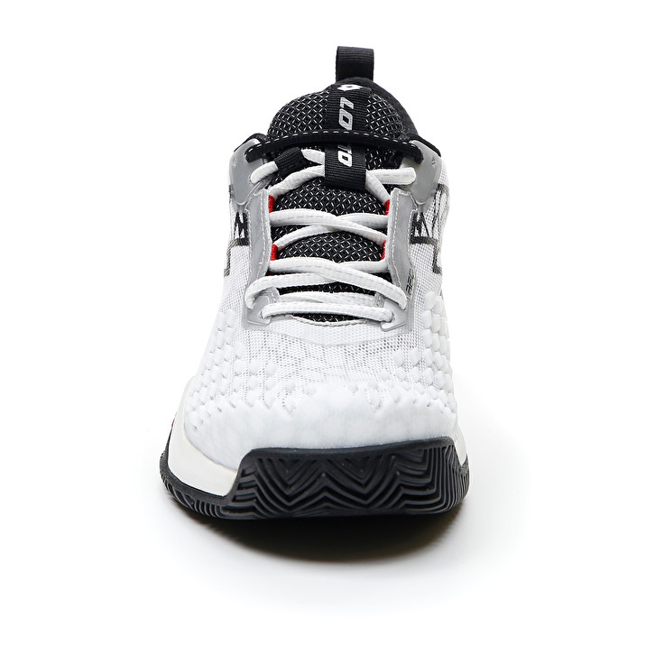 Men Lotto Raptor Hyperpulse 100 Cly Tennis Shoes White / Black / Red | 10536-KENC