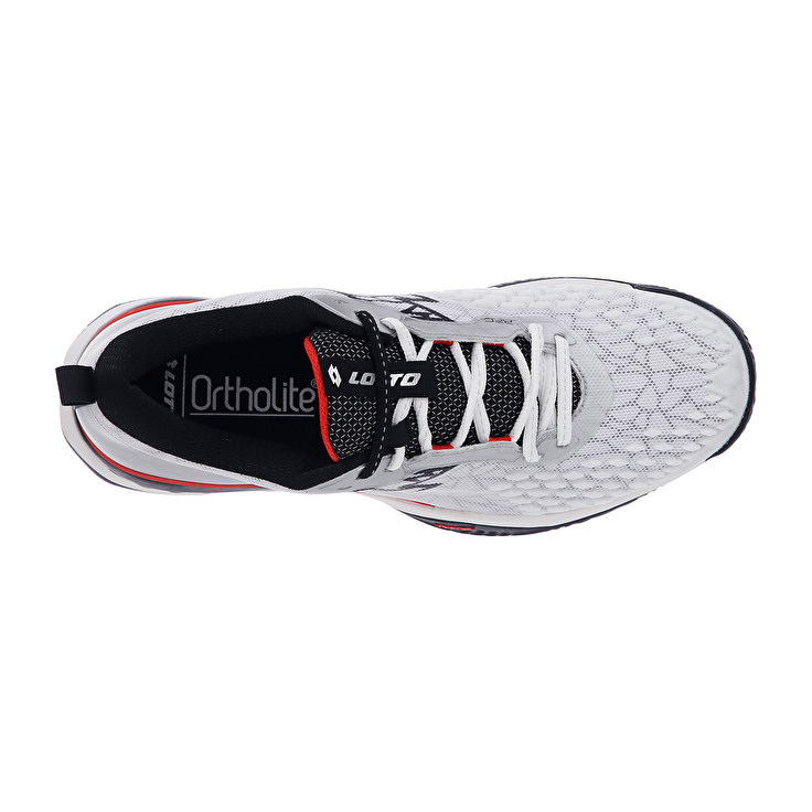 Men Lotto Raptor Hyperpulse 100 Cly Tennis Shoes White / Black / Red | 10536-KENC