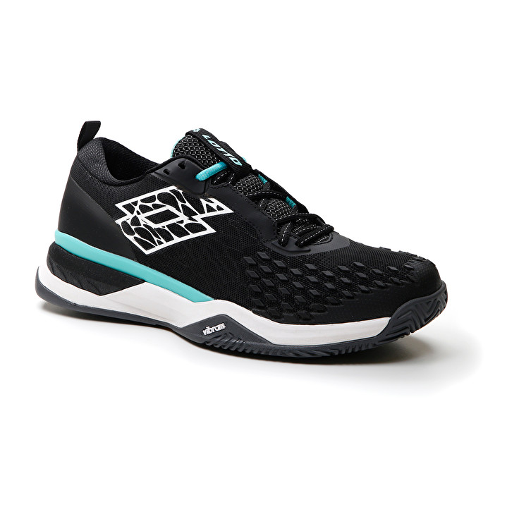Men Lotto Raptor Hyperpulse 100 Cly Tennis Shoes Black / White / Green | 98524-PGOA