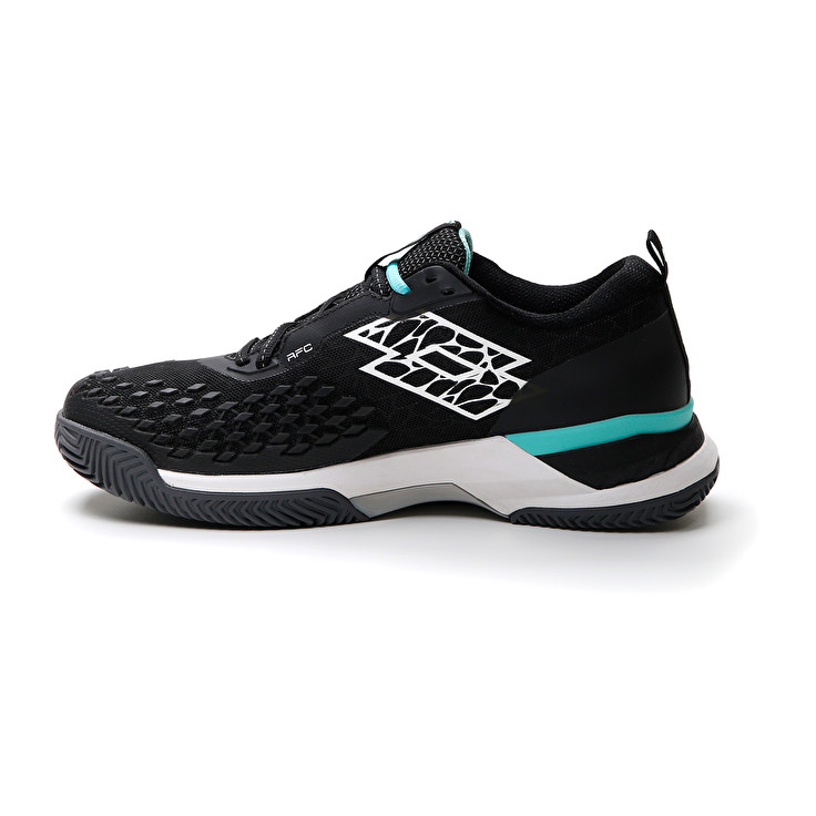 Men Lotto Raptor Hyperpulse 100 Cly Tennis Shoes Black / White / Green | 98524-PGOA