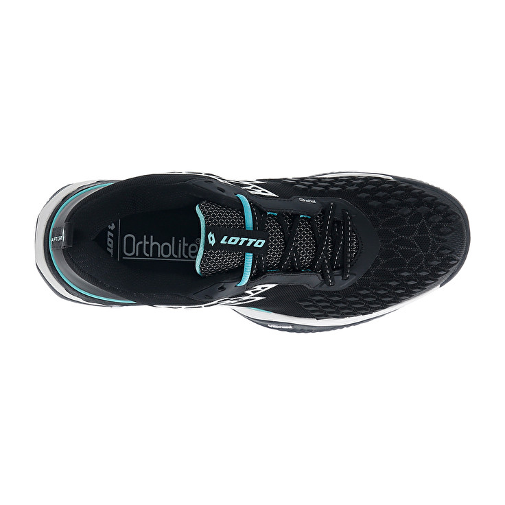 Men Lotto Raptor Hyperpulse 100 Cly Tennis Shoes Black / White / Green | 98524-PGOA