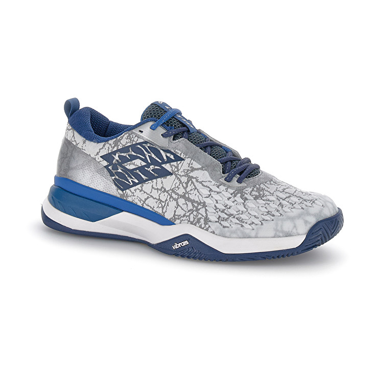 Men Lotto Raptor Hyperpulse 100 Ii Cly Tennis Shoes Silver / Blue | 53796-AEWI