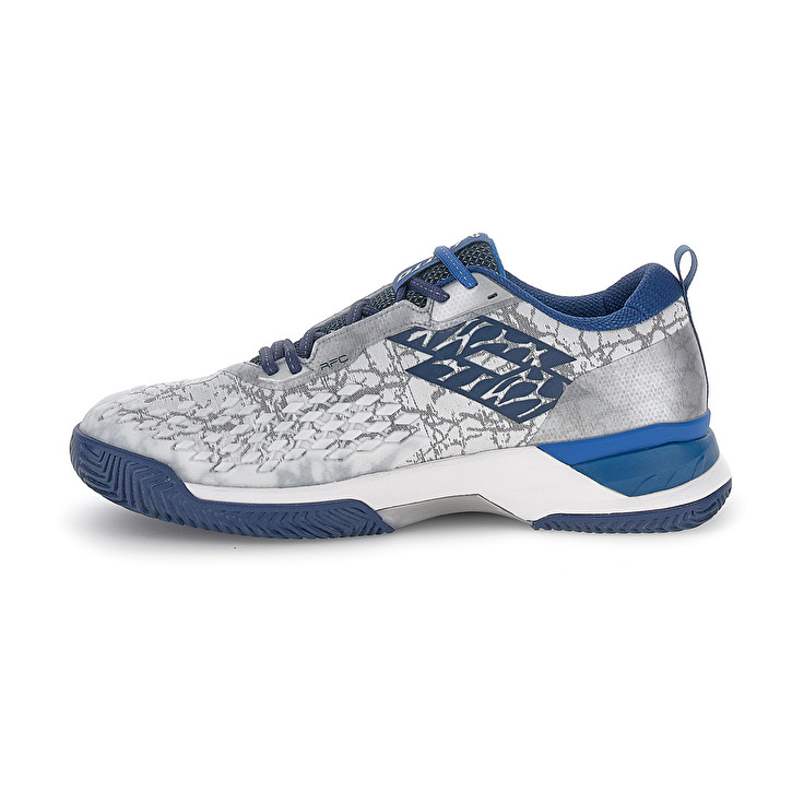 Men Lotto Raptor Hyperpulse 100 Ii Cly Tennis Shoes Silver / Blue | 53796-AEWI