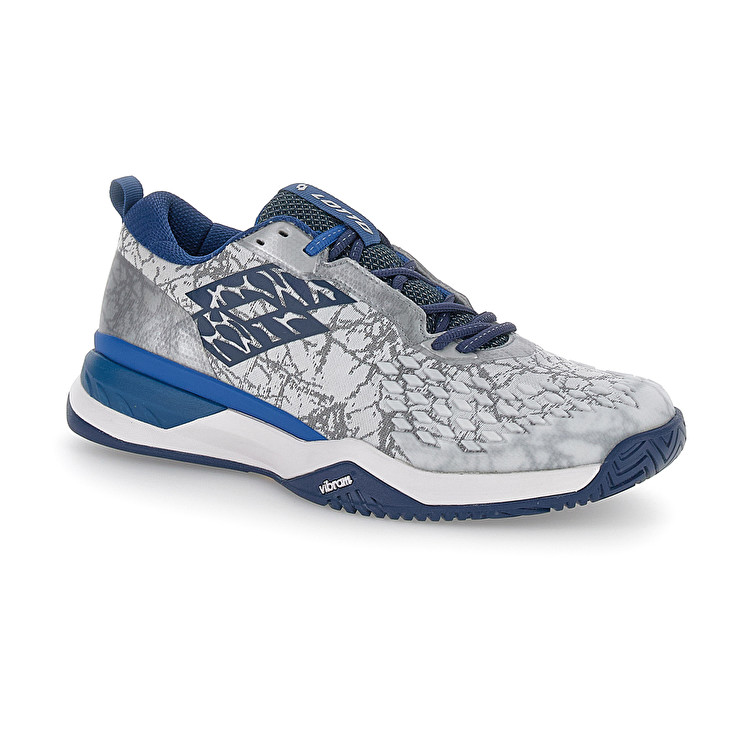 Men Lotto Raptor Hyperpulse 100 Ii Spd Tennis Shoes Silver / Blue | 98347-FDWY