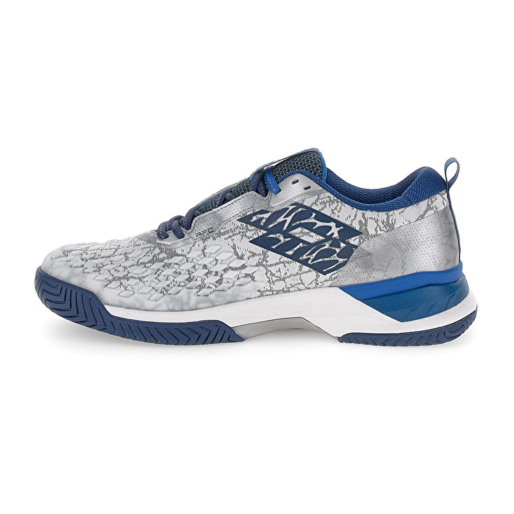 Men Lotto Raptor Hyperpulse 100 Ii Spd Tennis Shoes Silver / Blue | 98347-FDWY