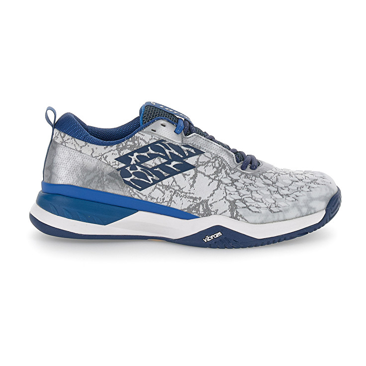 Men Lotto Raptor Hyperpulse 100 Ii Spd Tennis Shoes Silver / Blue | 98347-FDWY