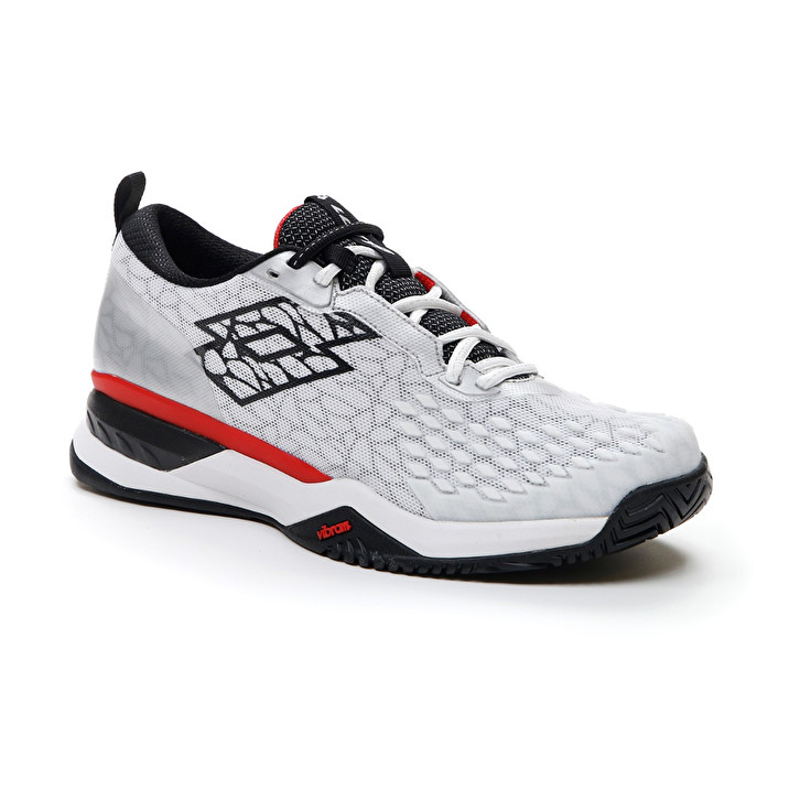 Men Lotto Raptor Hyperpulse 100 Spd Tennis Shoes White / Black / Red | 09342-RPIA