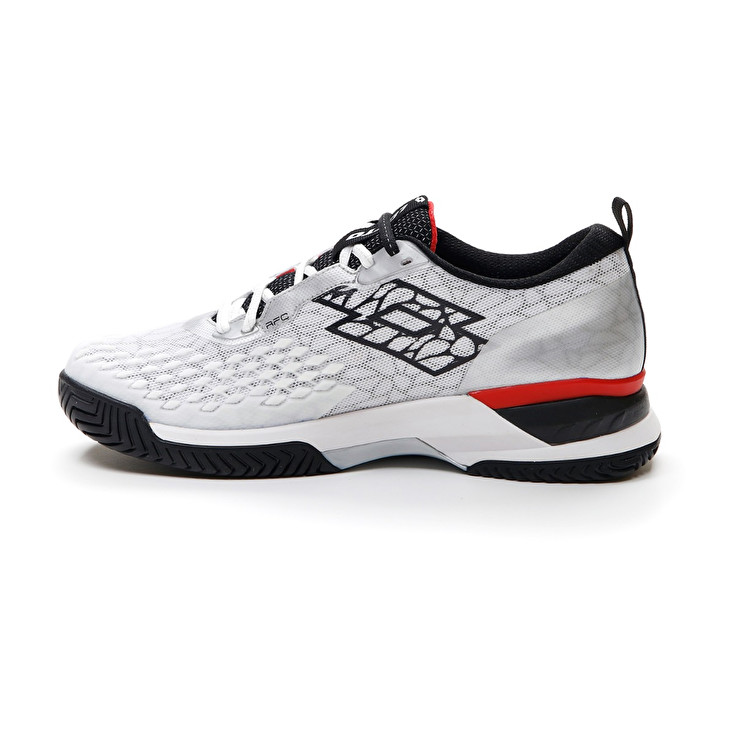 Men Lotto Raptor Hyperpulse 100 Spd Tennis Shoes White / Black / Red | 09342-RPIA