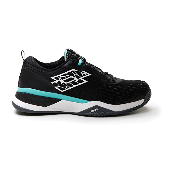 Men Lotto Raptor Hyperpulse 100 Spd Tennis Shoes Black / White / Green | 56302-XMPW