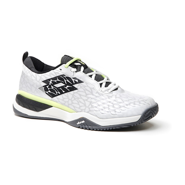 Men Lotto Raptor Hyperpulse 100 Spd Tennis Shoes White / Black / Green | 36107-YUCJ