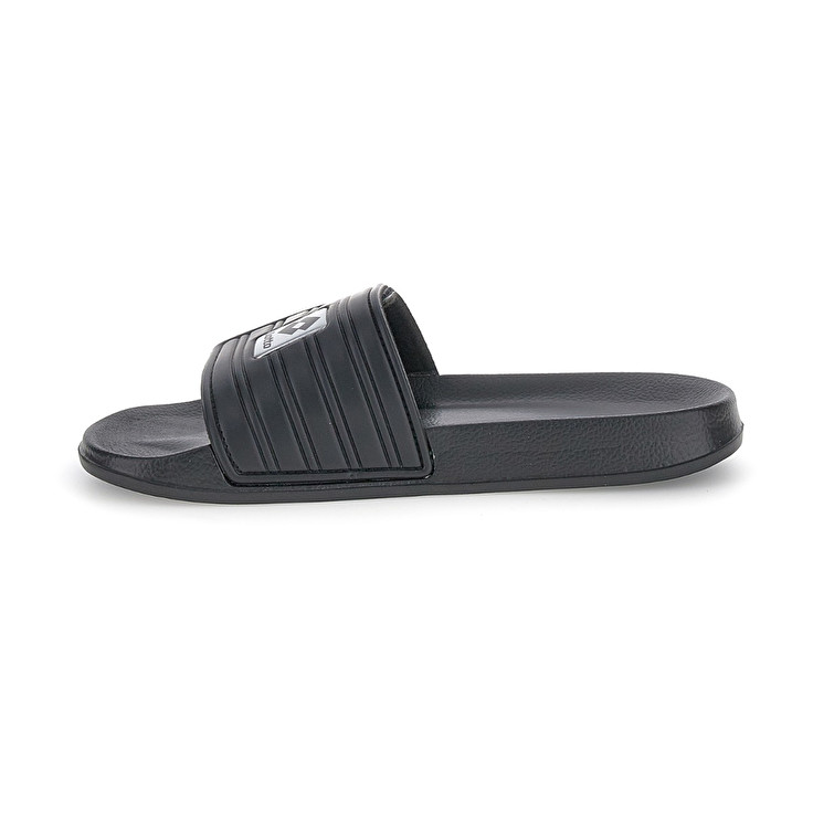 Men Lotto Rico Strap Ii Slippers Black / Silver | 83942-ULKZ