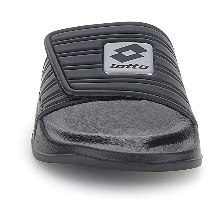 Men Lotto Rico Strap Ii Slippers Black / Silver | 83942-ULKZ