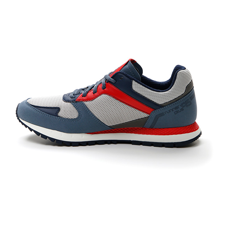 Men Lotto Runner Plus '95 Amf V Sneakers Grey / Blue / Blue | 52376-DRXS
