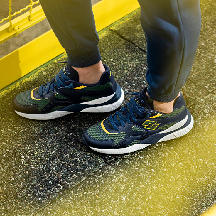 Men Lotto Sirius '95 Amf Sneakers Dark / Blue / Green / Gold | 63428-UKTX