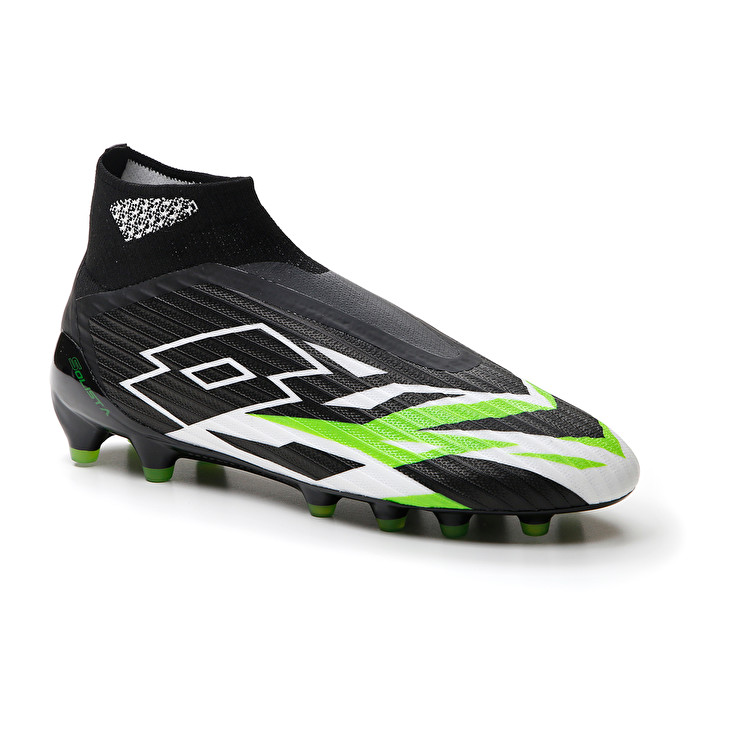 Men Lotto Solista 100 Vi Gravity Fg Soccer Shoes Black / White / Green | 53294-NPCT