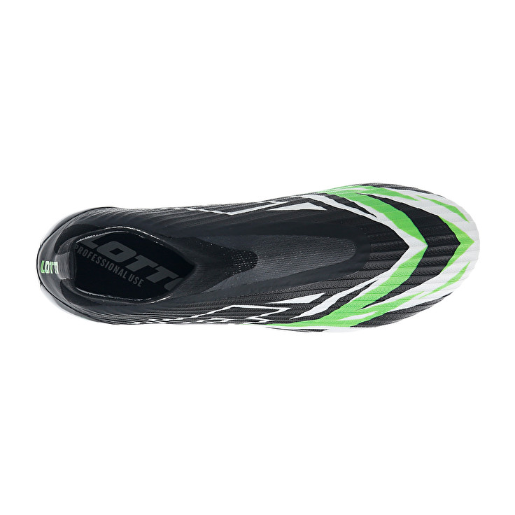 Men Lotto Solista 100 Vi Gravity Fg Soccer Shoes Black / White / Green | 53294-NPCT
