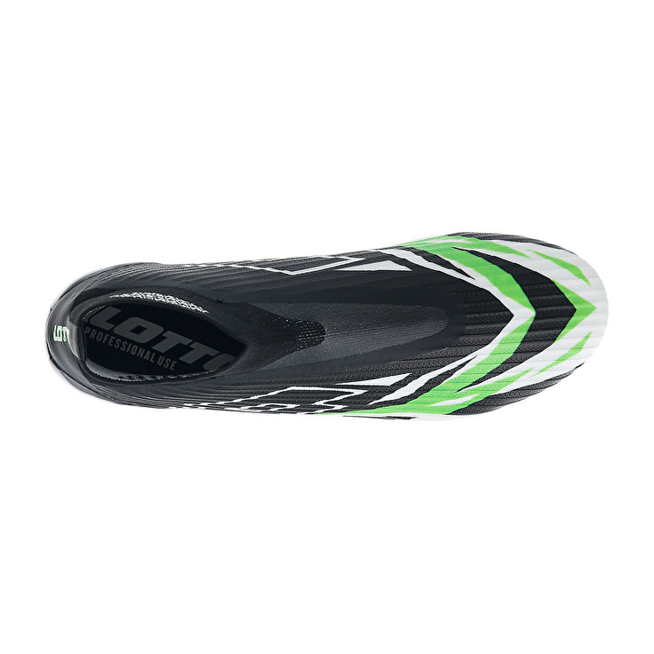 Men Lotto Solista 100 Vi Gravity Sgx Soccer Shoes Black / White / Green | 74015-ZAMS