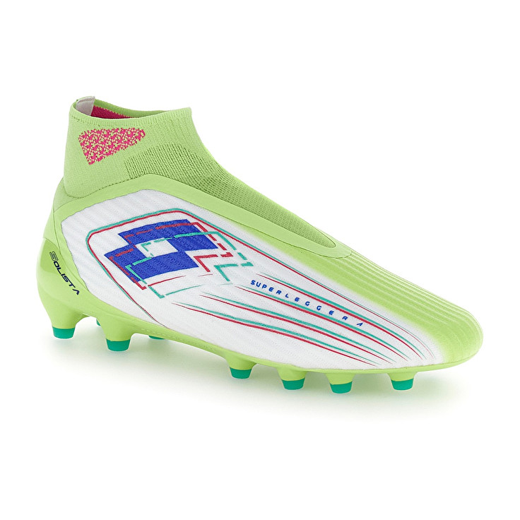 Men Lotto Solista 100 Viii Gravity Fg Soccer Shoes White / Green | 14290-TURI