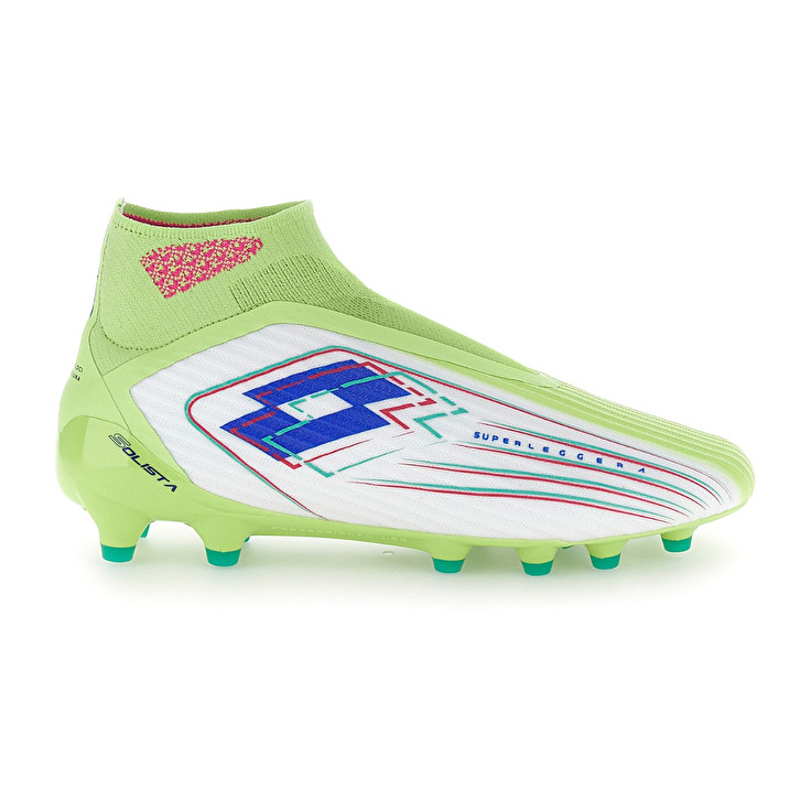 Men Lotto Solista 100 Viii Gravity Fg Soccer Shoes White / Green | 14290-TURI
