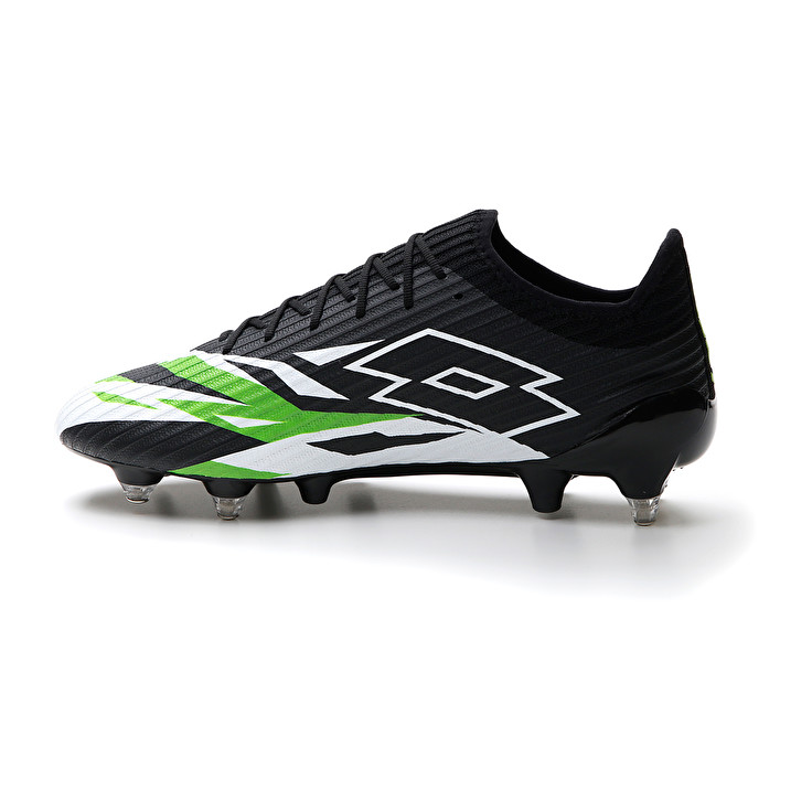 Men Lotto Solista 200 Vi Sgx Soccer Shoes Black / White / Green | 58479-MQPV