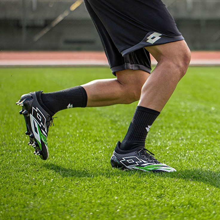 Men Lotto Solista 200 Vi Sgx Soccer Shoes Black / White / Green | 58479-MQPV