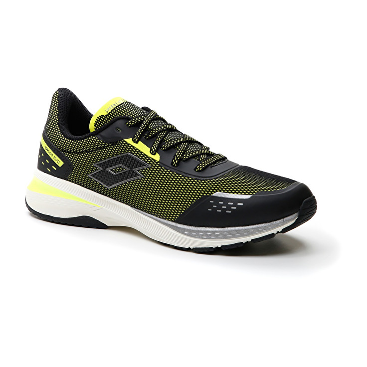 Men Lotto Speedevo 500 Ii Running Shoes Black / Green | 02678-NGTV