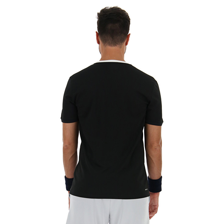 Men Lotto Squadra Ii Pl T-shirts Black | 73420-ITEY