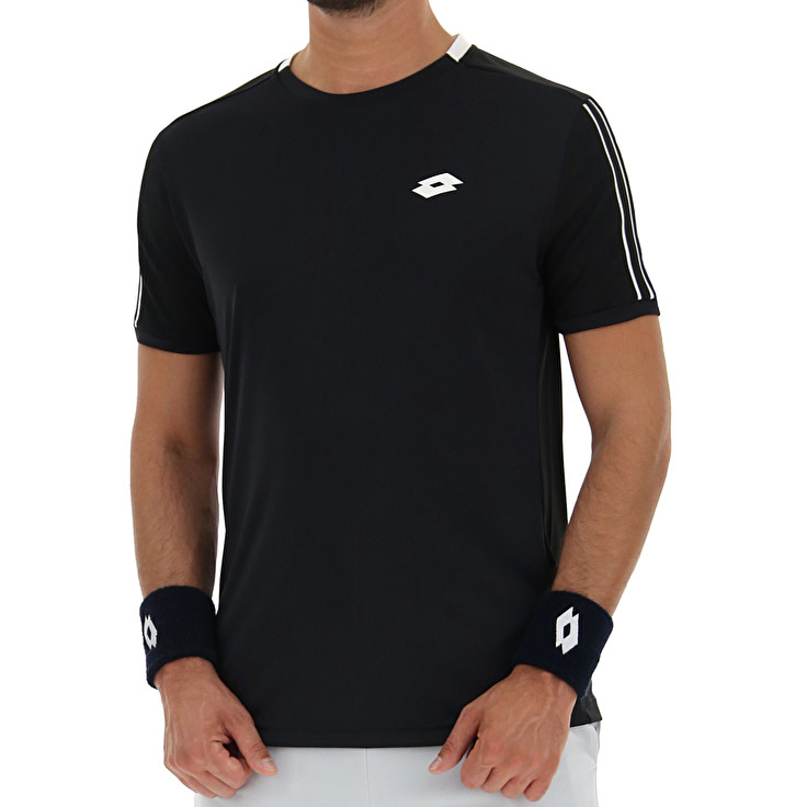Men Lotto Squadra Ii Pl T-shirts Black | 73420-ITEY