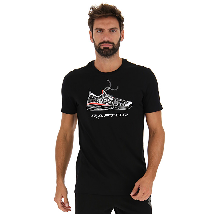 Men Lotto Squadra Ii Raptor T-shirts Black | 28361-LBEN