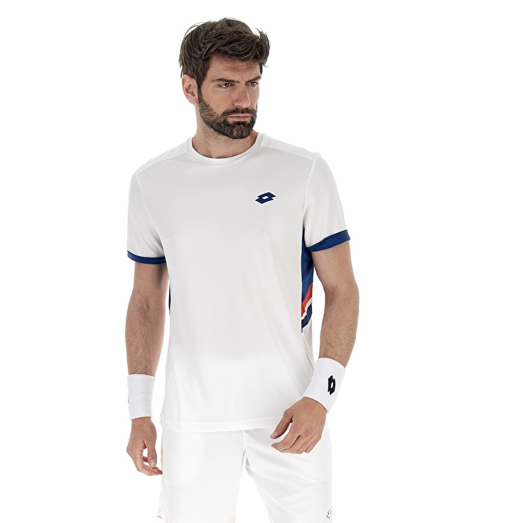 Men Lotto Squadra Iii T-shirts White | 26835-IDLP
