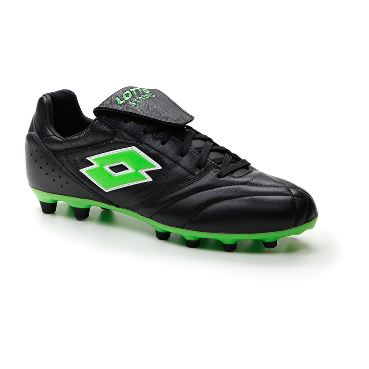 Men Lotto Stadio 200 Iii Fg Soccer Shoes Black / Green | 13067-DBQW
