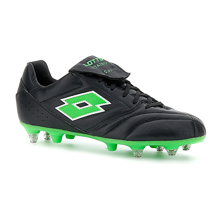 Men Lotto Stadio 200 Iii Sgx 50 Soccer Shoes Black / Green | 13978-EAZD