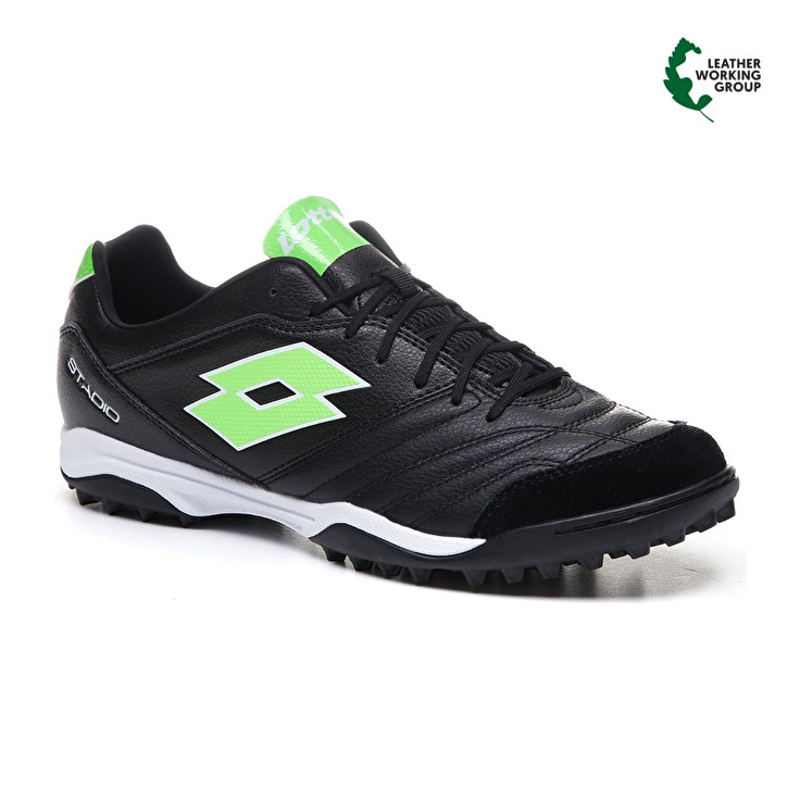 Men Lotto Stadio 300 Ii Tf Soccer Shoes Black / Green | 31652-FXJK