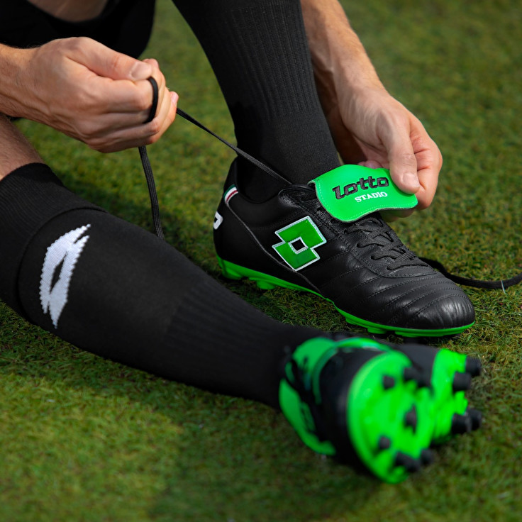 Men Lotto Stadio Og Ii Fg Soccer Shoes Black / Green | 80617-GWDH