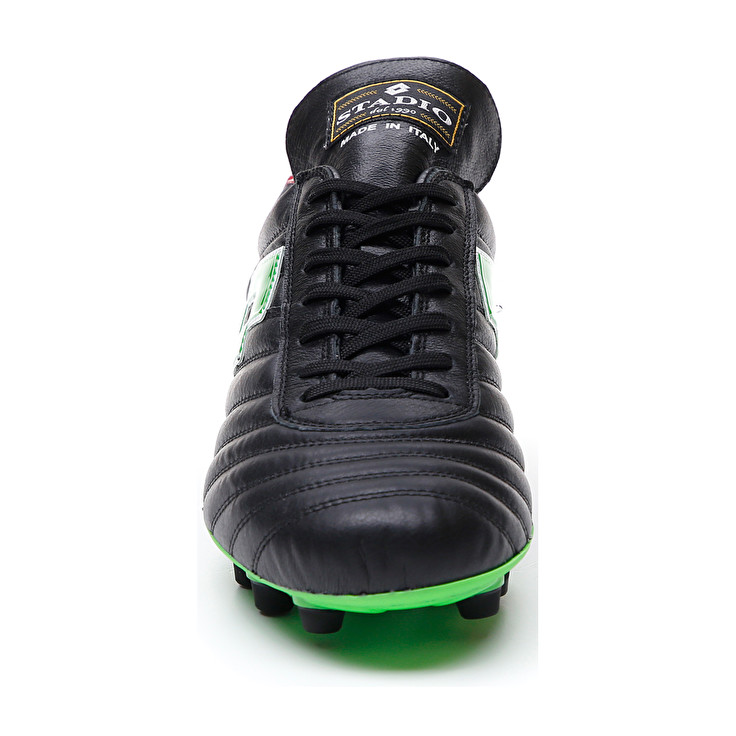 Men Lotto Stadio Og Ii Fg Soccer Shoes Black / Green | 80617-GWDH