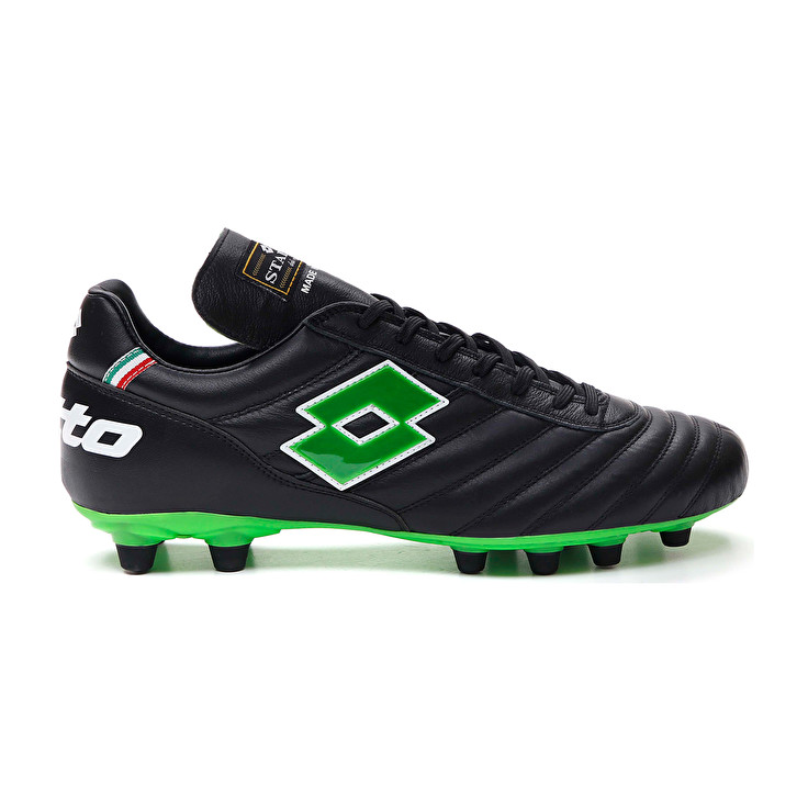 Men Lotto Stadio Og Ii Fg Soccer Shoes Black / Green | 80617-GWDH