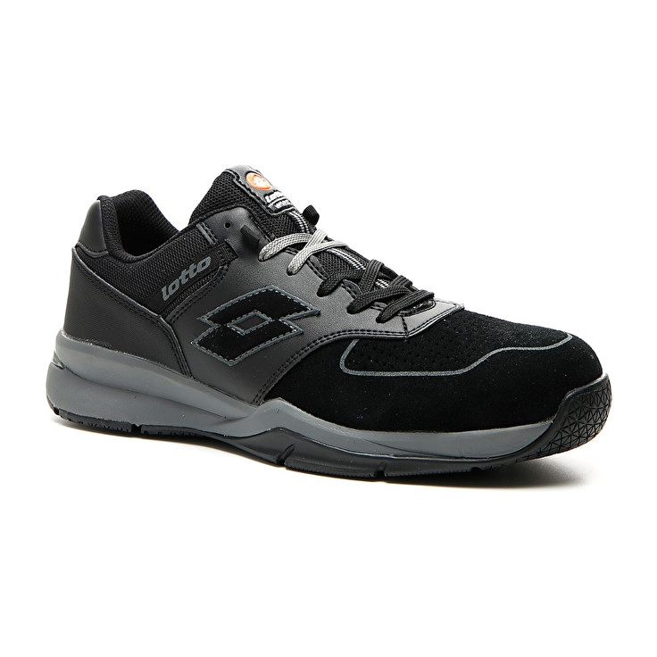 Men Lotto Street S1p Src Safety Shoes Black / Silver | 63271-SIWJ