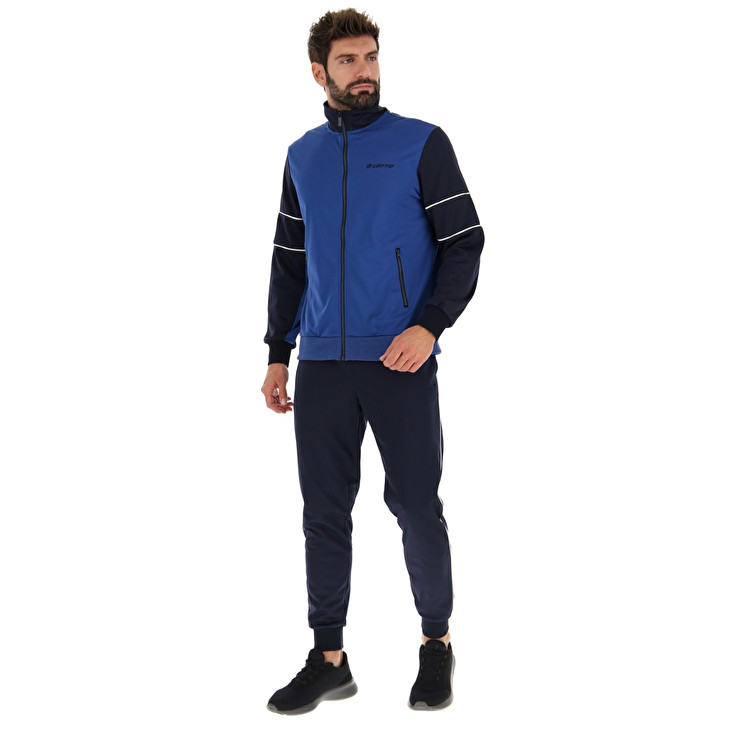Men Lotto Suit Circle V Rib Pl Tracksuits Blue | 24859-LHKP