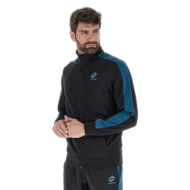 Men Lotto Suit More Js Tracksuits Black / Blue | 43579-WXTN
