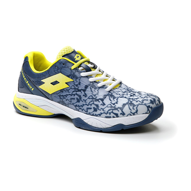 Men Lotto Superrapida 200 Iii Paddle Shoes White / Yellow / Dark / Blue | 39742-BPQT