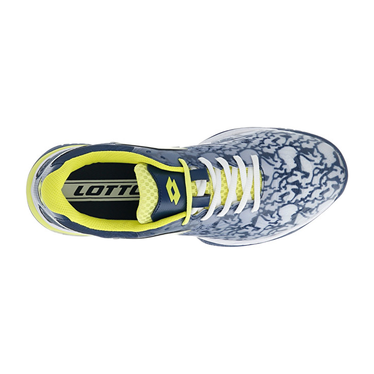 Men Lotto Superrapida 200 Iii Paddle Shoes White / Yellow / Dark / Blue | 39742-BPQT