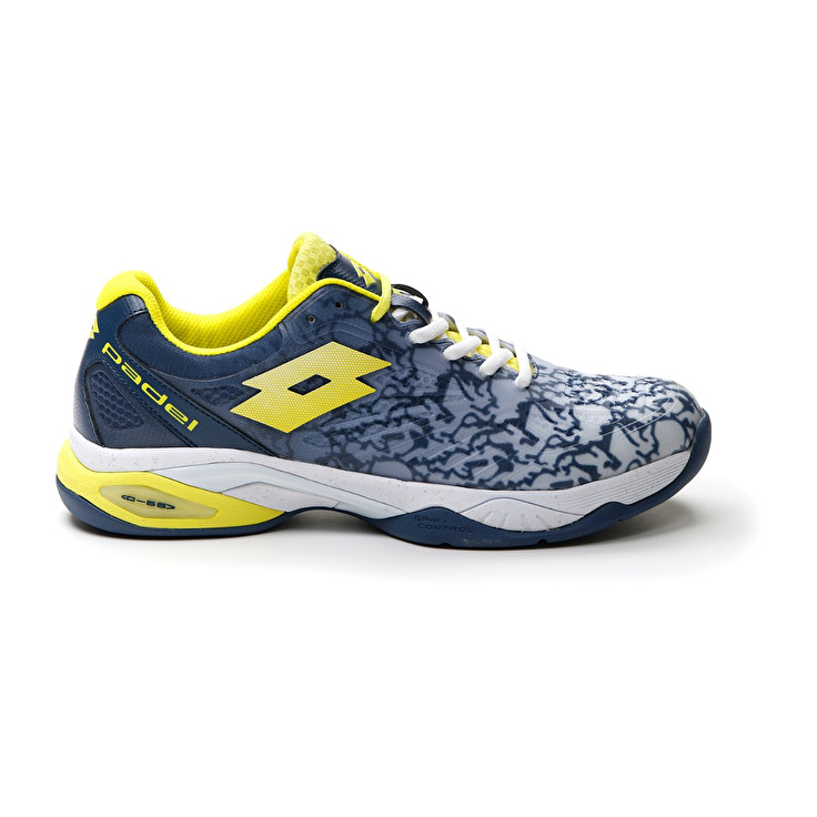 Men Lotto Superrapida 200 Iii Paddle Shoes White / Yellow / Dark / Blue | 39742-BPQT