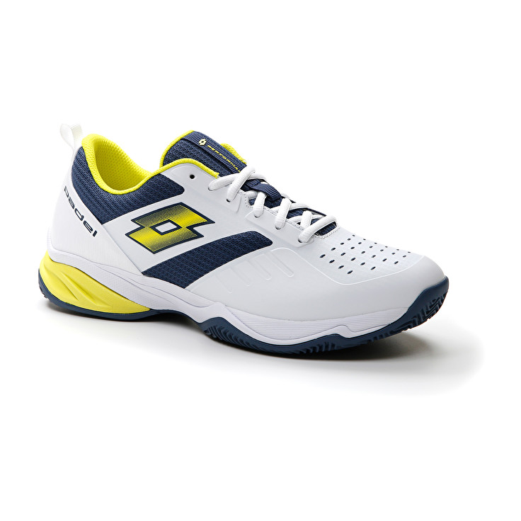 Men Lotto Superrapida 400 Iv Paddle Shoes White / Yellow / Dark / Blue | 56071-RDFQ