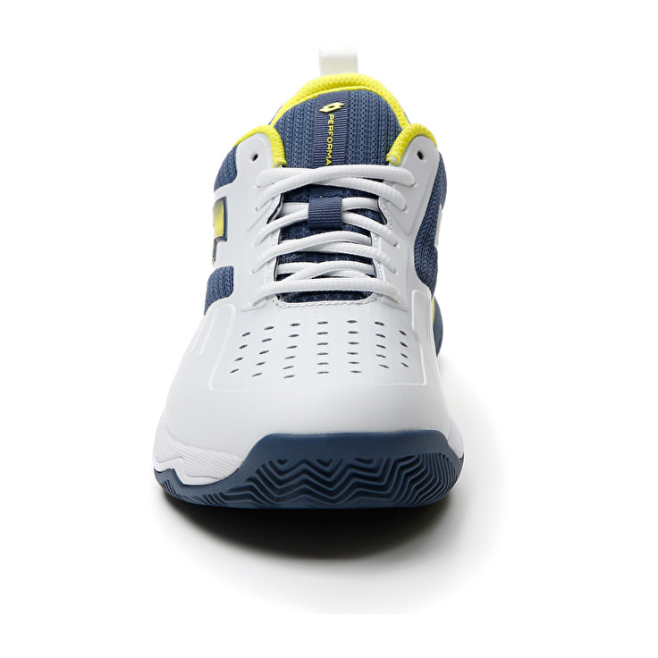 Men Lotto Superrapida 400 Iv Paddle Shoes White / Yellow / Dark / Blue | 56071-RDFQ
