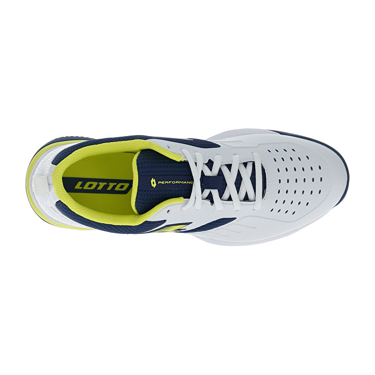 Men Lotto Superrapida 400 Iv Paddle Shoes White / Yellow / Dark / Blue | 56071-RDFQ